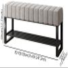 YHKJLYH Changing Shoe Stool, Entry Shoe Cabinet Upholstered Organizing Rack with Upholstered Seat, Metal Rack, for Bedroom, Living Room, Hallway view 2