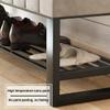 YHKJLYH Changing Shoe Stool, Entry Shoe Cabinet Upholstered Organizing Rack with Upholstered Seat, Metal Rack, for Bedroom, Living Room, Hallway view 4