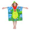 growell Hooded Kids Beach Towels - Toddler Bath Towel Girls Boys Swim Cover-ups for Ages 1 to 6 Kids Pool Towels Quick Dry Lightweight Soft Microfiber Poncho Towel 24x24 (Alligator Green) view 2