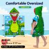 growell Hooded Kids Beach Towels - Toddler Bath Towel Girls Boys Swim Cover-ups for Ages 1 to 6 Kids Pool Towels Quick Dry Lightweight Soft Microfiber Poncho Towel 24x24 (Alligator Green) view 4