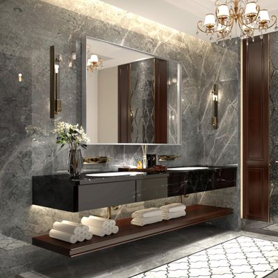 40x30inch Silver Rectangular Wall-Mounted Beveled Bathroom Mirror,Square Angle Metal Frame Wall Mounted Bathroom Mirrors for Wall(Horizontal & Vertical)
