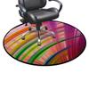 SARMSX Magenta Blue Gaming Chair Mat Round Floor Mats for Office Chair Computer Gaming Desk Mat for Rolling Chair Non-Slip Gaming Rug Contour Stripes Modern Artwork Diameter 35.4 in view 1