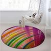 SARMSX Magenta Blue Gaming Chair Mat Round Floor Mats for Office Chair Computer Gaming Desk Mat for Rolling Chair Non-Slip Gaming Rug Contour Stripes Modern Artwork Diameter 35.4 in view 2