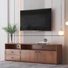 62.99 "Modern Style Multi-Storage Dark Brown Slide Rail TV Cabinet view 2