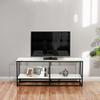 59.8" TV Stand for TV up to 65 Inches with Storage Tier, Marble & Black view 1