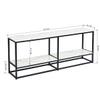 59.8" TV Stand for TV up to 65 Inches with Storage Tier, Marble & Black view 2