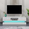 63inch White Morden TV Stand with LED Lights,high Glossy Front TV Cabinet,can be Assembled in Lounge Room, Living Room or Bedroom,Color:White view 1