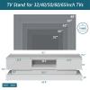 63inch White Morden TV Stand with LED Lights,high Glossy Front TV Cabinet,can be Assembled in Lounge Room, Living Room or Bedroom,Color:White view 3