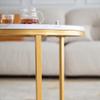 Modern Nesting Coffee Table,Golden Metal Frame with Marble Color top-23.6" view 2