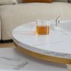 Modern Nesting Coffee Table,Golden Metal Frame with Marble Color top-23.6" view 3