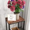 2-Tier End Table, Industrial Side Table Nightstand with Durable Metal Frame, Coffee Table with Mesh Shelves for Living Room, Rustic Brown and Black view 2