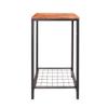 2-Tier End Table, Industrial Side Table Nightstand with Durable Metal Frame, Coffee Table with Mesh Shelves for Living Room, Rustic Brown and Black view 3