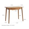 100% Solid Wood Natural Wood Computer Desk Study Desk Oak Natural Wood PC Desk Work Desk Dressing Table Slim Solid Wood with Drawer Simple Work from Home Width 100 cm Depth 50 cm Wood Grain Wooden view 2