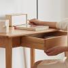 100% Solid Wood Natural Wood Computer Desk Study Desk Oak Natural Wood PC Desk Work Desk Dressing Table Slim Solid Wood with Drawer Simple Work from Home Width 100 cm Depth 50 cm Wood Grain Wooden view 4