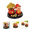 Garneck God of Wealth Ornament Fengshui Bonsai Tree Bonsai Money Tree Feng Shui Shen Buddha Statute Desk Topper Prosperity Crystals Decor God of Statues Toy Lucky Resin view 2