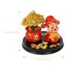 Garneck God of Wealth Ornament Fengshui Bonsai Tree Bonsai Money Tree Feng Shui Shen Buddha Statute Desk Topper Prosperity Crystals Decor God of Statues Toy Lucky Resin view 4