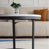 Modern Nesting Coffee Table,Black Metal Frame with Marble Color top-23.6 view 2