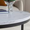 Modern Nesting Coffee Table,Black Metal Frame with Marble Color top-23.6 view 3