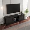 TV Stand Storage Media Console Entertainment Center,Tradition Black,with Doors view 3