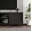 TV Stand Storage Media Console Entertainment Center,Tradition Black,with Doors view 4