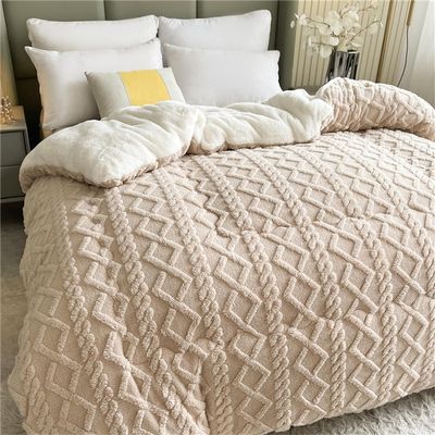 Thickened Super Soft Insulation Winter Quilt, Cashmere and Double Fabrics, Warmth Plush Velvet Quilt,Super Warm Lamb Velvet Duvet Quilt,Winter Blanket,Thick Warm Winter Quilt (Color : Pink, Size : 5