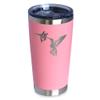 Bevvee Hummingbird - Insulated Coffee Tumbler Cup with Sliding Lid - Stainless Steel Insulated Mug - Hummingbird Gifts and Decor for Women and Men - Pink view 1