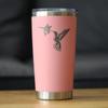 Bevvee Hummingbird - Insulated Coffee Tumbler Cup with Sliding Lid - Stainless Steel Insulated Mug - Hummingbird Gifts and Decor for Women and Men - Pink view 2