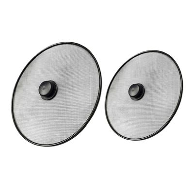 BRIGHTFUFU 2pcs Stainless Steel Splatter Screen Mesh Grease Splatter Guards for Frying Pan Cooking Pan and Skillet Oil Protection for Safe Cooking