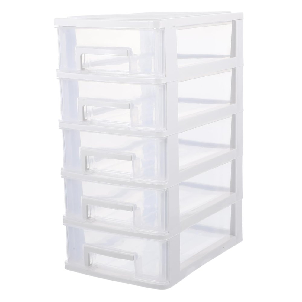 Amosfun Drawer Style Storage Box Desktop Organizer Makeup Organizer Sturdy Material Large Capacity Multi-tier