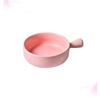BRIGHTFUFU Fruit Plate Round Ceramic Baking Plate Household Handle Tray Salad Serving view 2