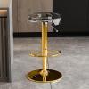 Acrylic Bar Stools,Bar Stool Barstools Bar Chairs Counter Height Adjustable Swivel Stool,Kitchen Counter Stools (Color : Clear, Size : Gold Lifting Rod) view 1