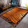 LHOMKCV Tiger Print Area Rugs, 3x5ft, Yellow Tiger Stripe and Brownish Red Tiger Stripe Patchwork Rug, Modern Animal Print Decorative Rug, Non-Slip Easy-Clean Floor Carpet for Living Room Kids Room view 2