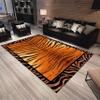 LHOMKCV Tiger Print Area Rugs, 3x5ft, Yellow Tiger Stripe and Brownish Red Tiger Stripe Patchwork Rug, Modern Animal Print Decorative Rug, Non-Slip Easy-Clean Floor Carpet for Living Room Kids Room view 3