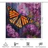 Dunmat 4 Pieces Natural Butterflies Shower Curtain Set Wild Flowers Modern Rustic Bathroom Decor Sets with Rugs Bathroom Accessories Set Bathroom Curtain Shower Set with 12 Hooks view 2