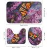 Dunmat 4 Pieces Natural Butterflies Shower Curtain Set Wild Flowers Modern Rustic Bathroom Decor Sets with Rugs Bathroom Accessories Set Bathroom Curtain Shower Set with 12 Hooks view 3