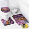 Dunmat 4 Pieces Natural Butterflies Shower Curtain Set Wild Flowers Modern Rustic Bathroom Decor Sets with Rugs Bathroom Accessories Set Bathroom Curtain Shower Set with 12 Hooks view 4