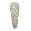 Deco 79 Aluminum Metal Geometric Decorative Vase Tall Art Deco Inspired Arched Centerpiece Vase, Vase for Home Decoration 11" x 11" x 35", Silver view 1