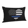 axxor Thin Blue Line Heart Flag Throw Pillows Soft Cozy Rectangle Pillow Covers Home Decor, for Sofa Bed Living Room 16"x24" view 2