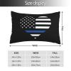 axxor Thin Blue Line Heart Flag Throw Pillows Soft Cozy Rectangle Pillow Covers Home Decor, for Sofa Bed Living Room 16"x24" view 4