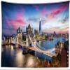 CORFOTO 117x98 Inch London Thames River Tapestry Tower Bridge Skyline Sunset London Scenery Background for Europe Travel Themed Party Birthday Decor Living Room Dorm Wall Hanging view 1