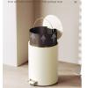 Kitchen Garbage Can Trash Can Household Stainless Steel Trash Can Living Room Kitchen Large Capacity Bathroom With Foot Pedal Waste Paper Basket With Lid Office Trash Can ( Color : Orange , Size : Med view 4