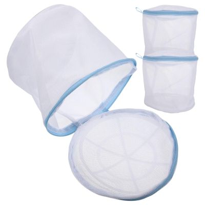 Kichvoe 3pcs Reusable Mesh Laundry Bags for Washing Machine for Bras Underwear Socks Zipper Design for Travel Home Use Lightweight Compact Wash Bags for Easy Storage