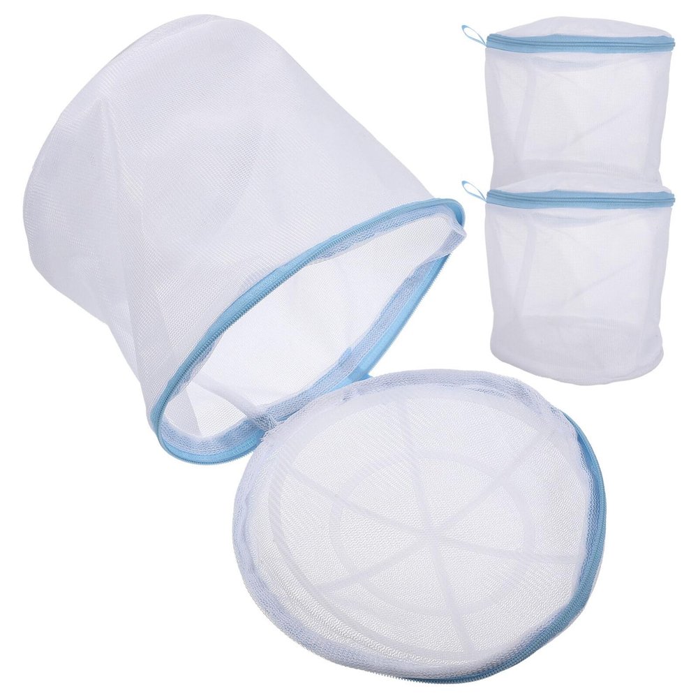 Kichvoe 3pcs Reusable Mesh Laundry Bags for Washing Machine for Bras Underwear Socks Zipper Design for Travel Home Use Lightweight Compact Wash Bags for Easy Storage