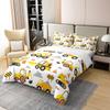 Erosebridal 100 Percent Cotton Construction Bedding Duvet Cover Truck Comforter Set Queen, Tractor Vehicle Bedding Toddler Soft Breathable Bedroom Set Cute Comfy Cozy Room Decor, Yellow view 2