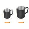 2 Pack Matte Black Milk Frothing Pitcher, 12oz/350ml & 20oz/600ml Espresso Steaming Pitcher, Stainless Steel Milk Frother Steamer Cup, Perfect for Espresso Coffee Cappuccino Latte Art view 2