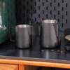 2 Pack Matte Black Milk Frothing Pitcher, 12oz/350ml & 20oz/600ml Espresso Steaming Pitcher, Stainless Steel Milk Frother Steamer Cup, Perfect for Espresso Coffee Cappuccino Latte Art view 4