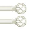 TVWOO White Decorative Farmhouse Curtain Rods 2 Pack:36-88"Adjustable Heavy Duty Single Window Curtain Rod for Bedroom Living Room,White Boho Rustic Drapery Rods with Vintage Twist Finial Easy Install view 1