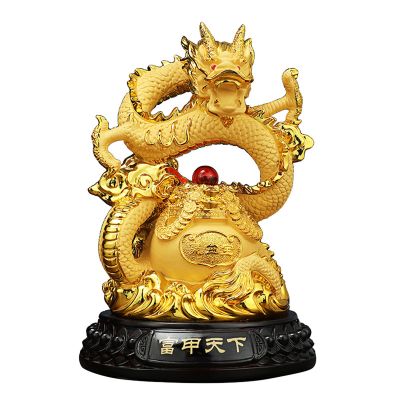 WXMYOZR Chinese Feng Shui Dragon Statue,2024 New Year Dragon Ornaments for Home Store and Office Decor Attract Wealth and Good Luck,10in