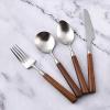 32 PCS Silverware Set Stainless Steel Silverware Sets for 8 Flatware Set Wood Handle Cutlery Set Utensil Set Home & Kitchen Family Gatherings Christmas view 1