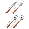 32 PCS Silverware Set Stainless Steel Silverware Sets for 8 Flatware Set Wood Handle Cutlery Set Utensil Set Home & Kitchen Family Gatherings Christmas view 2